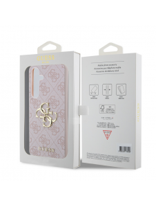 Guess PU 4G metalllogotyp bakskal till Samsung Galaxy S24+ Rosa
