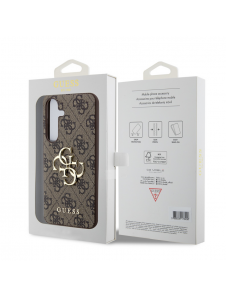 Guess PU 4G metalllogotyp bakskal till Samsung Galaxy S24+ Brun