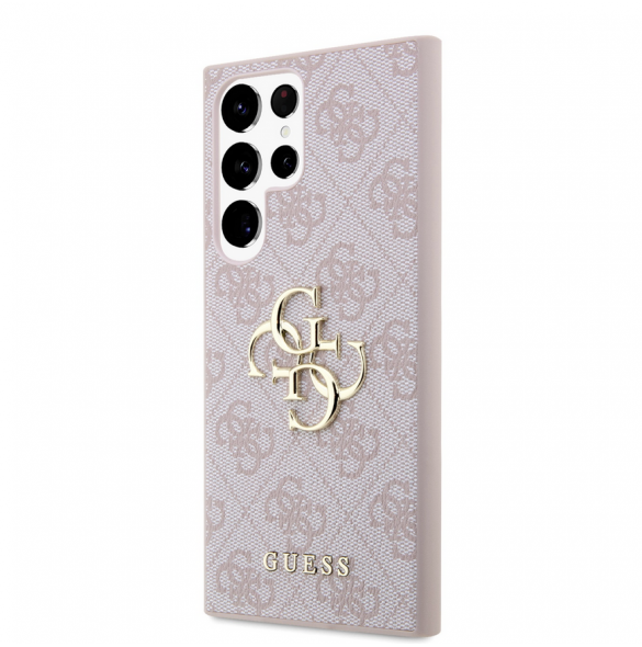 Guess PU 4G metalllogotyp bakskal till Samsung Galaxy S24 Ultra Pink