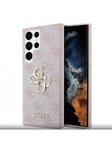 Guess PU 4G metalllogotyp bakskal till Samsung Galaxy S24 Ultra Pink