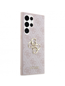 Guess PU 4G metalllogotyp bakskal till Samsung Galaxy S24 Ultra Pink