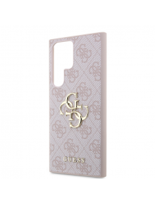 Guess PU 4G metalllogotyp bakskal till Samsung Galaxy S24 Ultra Pink