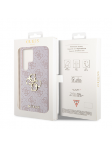 Guess PU 4G metalllogotyp bakskal till Samsung Galaxy S24 Ultra Pink