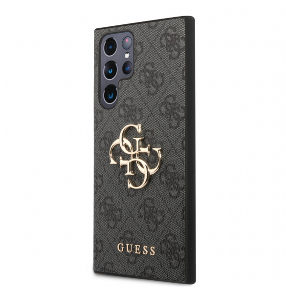 Guess PU 4G metalllogotyp bakskal till Samsung Galaxy S24 Ultra Grey