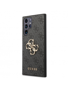 Guess PU 4G metalllogotyp bakskal till Samsung Galaxy S24 Ultra Grey