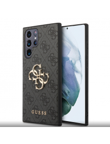 Guess PU 4G metalllogotyp bakskal till Samsung Galaxy S24 Ultra Grey