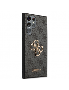 Guess PU 4G metalllogotyp bakskal till Samsung Galaxy S24 Ultra Grey