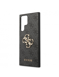 Guess PU 4G metalllogotyp bakskal till Samsung Galaxy S24 Ultra Grey
