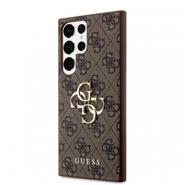Guess PU 4G metalllogotyp bakskal till Samsung Galaxy S24 Ultra Brown