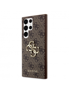 Guess PU 4G metalllogotyp bakskal till Samsung Galaxy S24 Ultra Brown