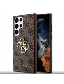 Guess PU 4G metalllogotyp bakskal till Samsung Galaxy S24 Ultra Brown