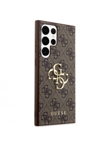 Guess PU 4G metalllogotyp bakskal till Samsung Galaxy S24 Ultra Brown