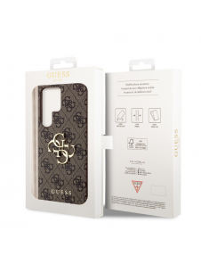 Guess PU 4G metalllogotyp bakskal till Samsung Galaxy S24 Ultra Brown