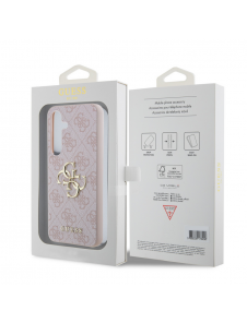 Guess PU 4G metalllogotyp bakskal till Samsung Galaxy S24 Rosa