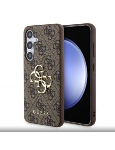 Guess PU 4G metalllogotyp bakskal till Samsung Galaxy S24 Brown