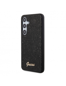 Guess PC/TPU Glitter Flakes Metalllogotyp Bakskal till Samsung Galaxy S24+ Svart