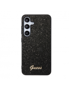Guess PC/TPU Glitter Flakes Metalllogotyp Bakskal till Samsung Galaxy S24+ Svart