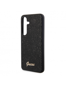 Guess PC/TPU Glitter Flakes Metalllogotyp Bakskal till Samsung Galaxy S24+ Svart