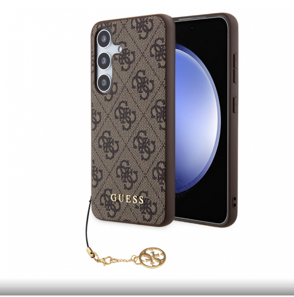 Guess 4G Charms Bakskal till Samsung Galaxy S24 Brun