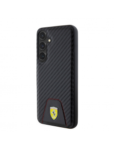 Ferrari PU Läder Bottom Carbon Bakskal till Samsung Galaxy S24+ Svart