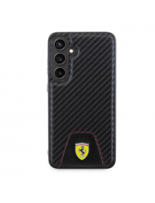 Ferrari PU Läder Bottom Carbon Bakskal till Samsung Galaxy S24+ Svart