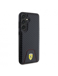 Ferrari PU Läder Bottom Carbon Bakskal till Samsung Galaxy S24+ Svart