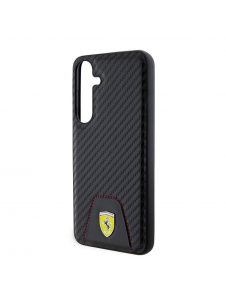 Ferrari PU Läder Bottom Carbon Bakskal till Samsung Galaxy S24+ Svart