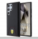 Ferrari PU Läder Bottom Carbon Bakskal till Samsung Galaxy S24 Ultra Black