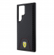 Ferrari PU Läder Bottom Carbon Bakskal till Samsung Galaxy S24 Ultra Black