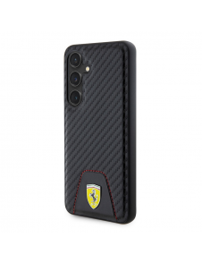 Ferrari PU Läder Bottom Carbon Bakskal till Samsung Galaxy S24 Svart