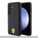 Ferrari PU Läder Bottom Carbon Bakskal till Samsung Galaxy S24 Svart