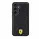 Ferrari PU Läder Bottom Carbon Bakskal till Samsung Galaxy S24 Svart