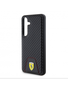 Ferrari PU Läder Bottom Carbon Bakskal till Samsung Galaxy S24 Svart