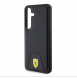 Ferrari PU Läder Bottom Carbon Bakskal till Samsung Galaxy S24 Svart