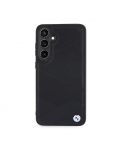 BMW Signature Leather Metal Logo Bakskal till Samsung Galaxy S24+ Svart