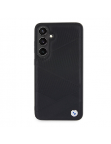 BMW Signature Leather Metal Logo Bakskal till Samsung Galaxy S24+ Svart