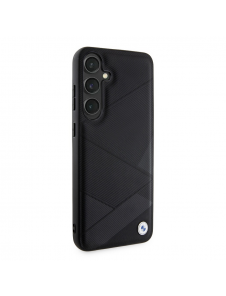 BMW Signature Leather Metal Logo Bakskal till Samsung Galaxy S24+ Svart