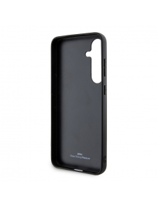 BMW Signature Leather Metal Logo Bakskal till Samsung Galaxy S24+ Svart