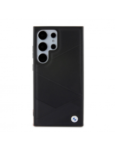 BMW Signature Leather Metal Logo Bakskal till Samsung Galaxy S24 Ultra Black