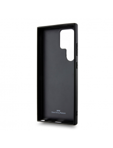 BMW Signature Leather Metal Logo Bakskal till Samsung Galaxy S24 Ultra Black