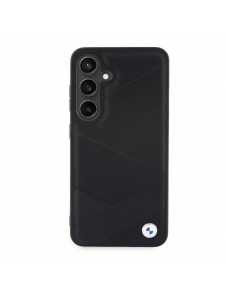 BMW Signature Leather Metal Logo Bakskal till Samsung Galaxy S24 Svart