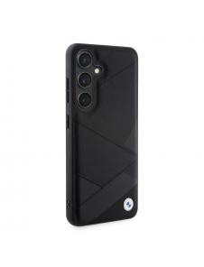 BMW Signature Leather Metal Logo Bakskal till Samsung Galaxy S24 Svart