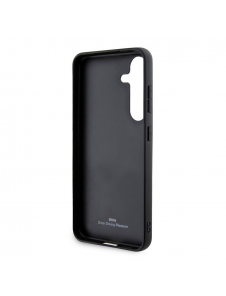 BMW Signature Leather Metal Logo Bakskal till Samsung Galaxy S24 Svart