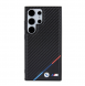 BMW M PU Läder Carbon Magsafe Tricolor Line Bakskal till Samsung Galaxy S24 Ultra Black