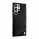 BMW M PU Läder Carbon Magsafe Tricolor Line Bakskal till Samsung Galaxy S24 Ultra Black