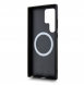 BMW M PU Läder Carbon Magsafe Tricolor Line Bakskal till Samsung Galaxy S24 Ultra Black