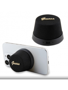 Guess 2in1 magnetisk Bluetooth-högtalare / Stativ Metal Script Svart