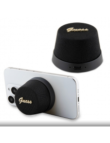 Guess 2in1 magnetisk Bluetooth-högtalare / Stativ Metal Script Svart