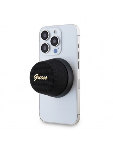 Guess 2in1 magnetisk Bluetooth-högtalare / Stativ Metal Script Svart