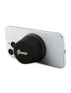 Guess 2in1 magnetisk Bluetooth-högtalare / Stativ Metal Script Svart